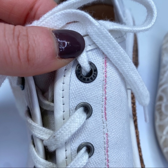 Birkenstock Santa Cruz White Canvas Round Toe Oxford Sneakers Size 37 Narrow - Picture 10 of 11